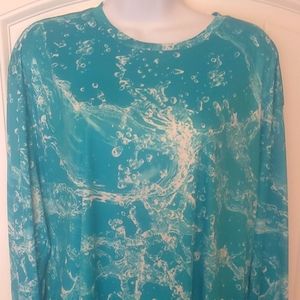Turquoise performance long sleeve tee